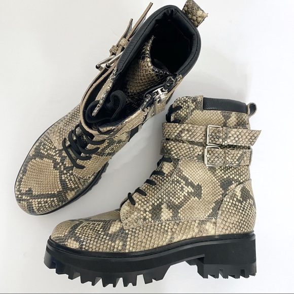 Dolce Vita Shoes - Dolce Vita Paline Leather Snakeskin Combat Boots